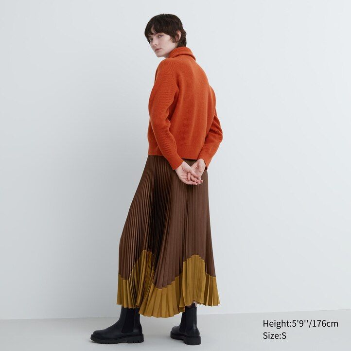 maglioni da donna uniqlo premium in lana dagnello con mezza zip beige