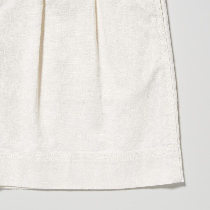 pantaloncini in lino e cotone uniqlo beige da donna