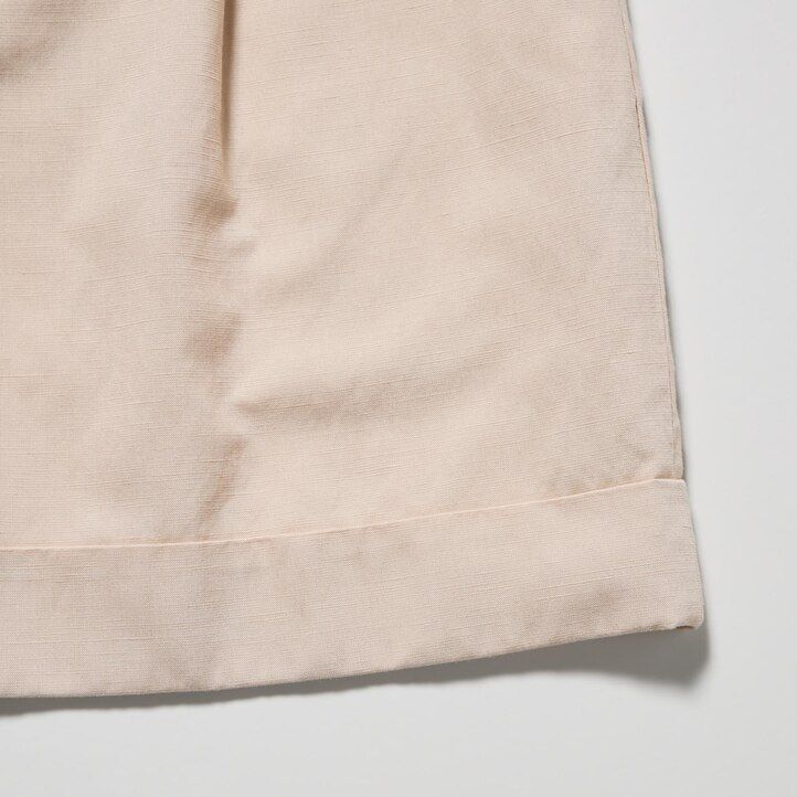 pantaloncini da donna uniqlo in misto lino a vita alta bianchi