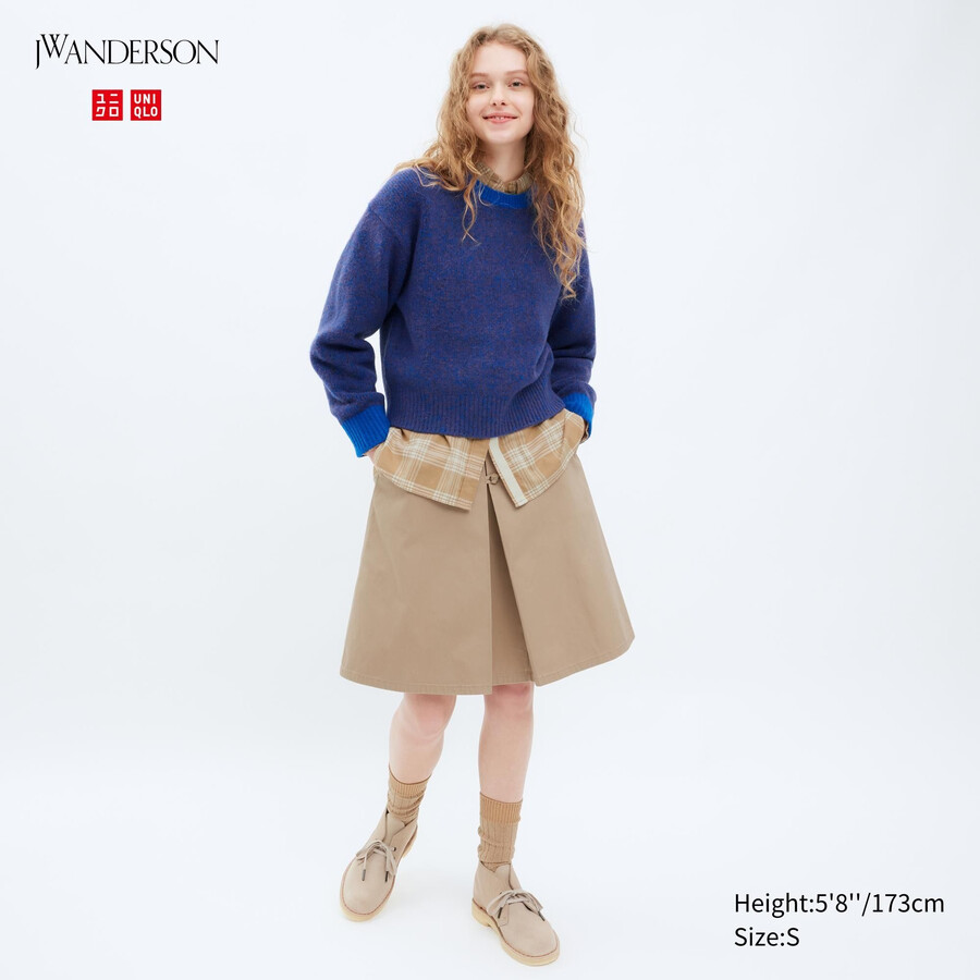 gonne midi in cotone uniqlo da donna beige