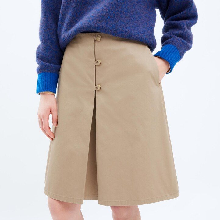 gonne midi in cotone uniqlo da donna beige