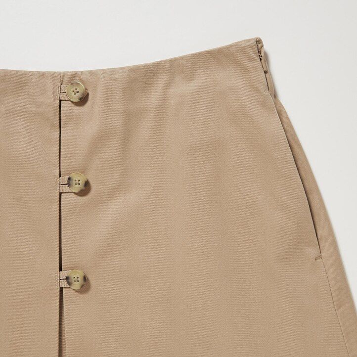gonne midi in cotone uniqlo da donna beige