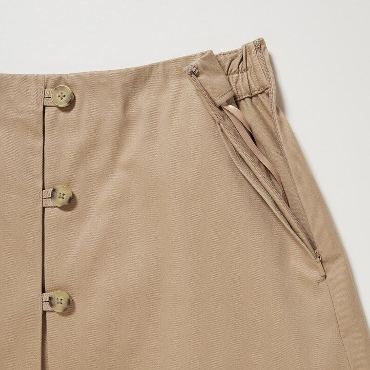 gonne midi in cotone uniqlo da donna beige