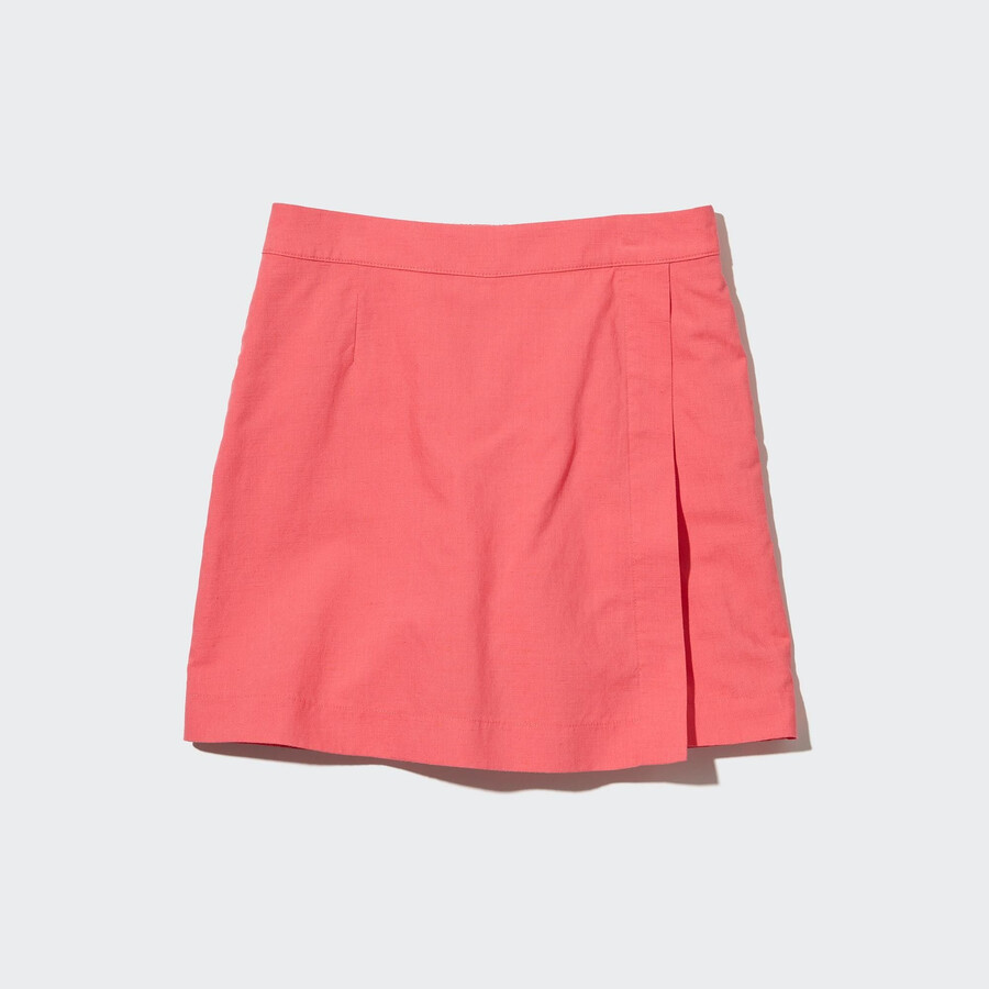 gonna-pantalone uniqlo in misto lino rosa da donna
