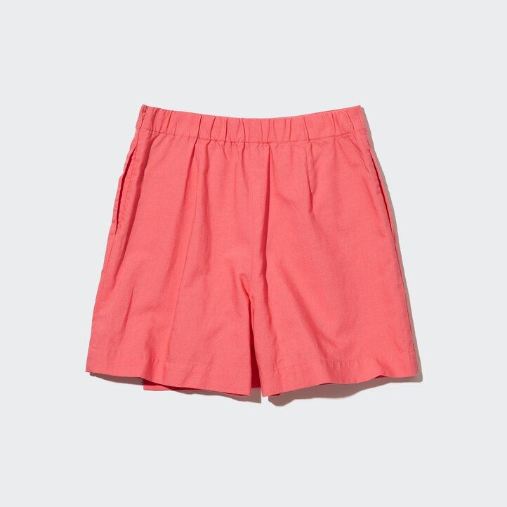 gonna-pantalone uniqlo in misto lino rosa da donna