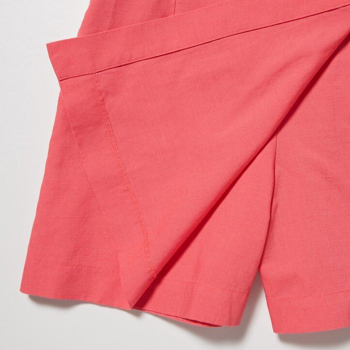 gonna-pantalone uniqlo in misto lino rosa da donna