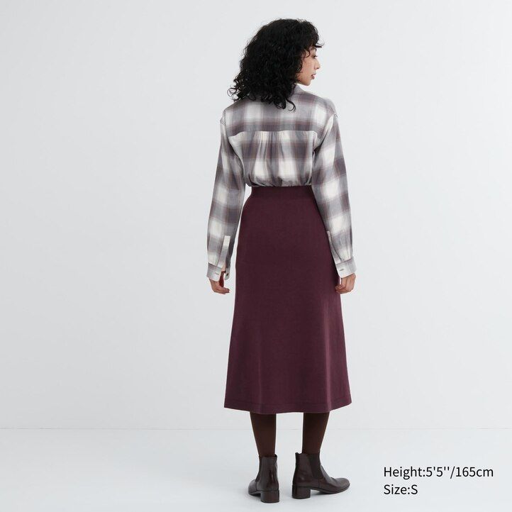 gonne in filato soufflé senza cuciture in maglia 3d uniqlo da donna beige