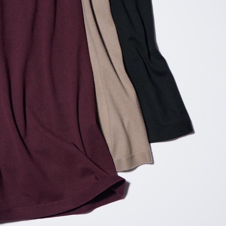 gonne in filato soufflé senza cuciture in maglia 3d uniqlo da donna beige