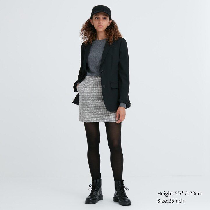 minigonne da donna in tweed grigio uniqlo