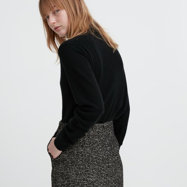 minigonne da donna in tweed grigio uniqlo