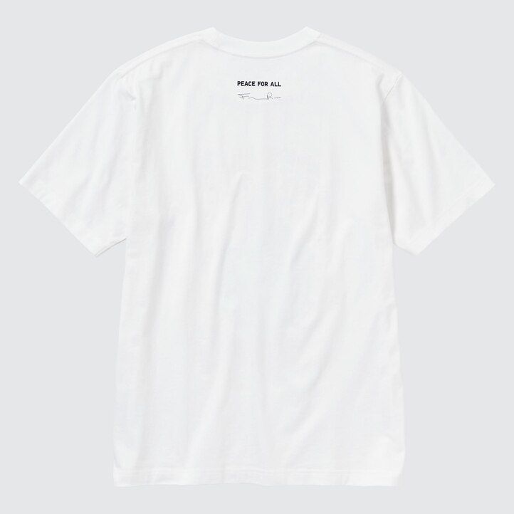 t-shirt bianche da donna uniqlo peace for all graphic francesco risso