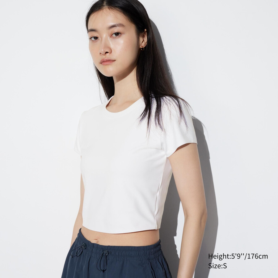 magliette corte ultra morbide uniqlo airism da donna bianche
