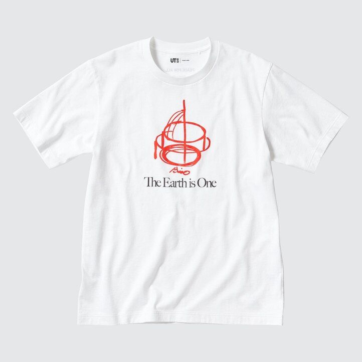 t-shirt da donna uniqlo peace for all graphic tadao ando bianche