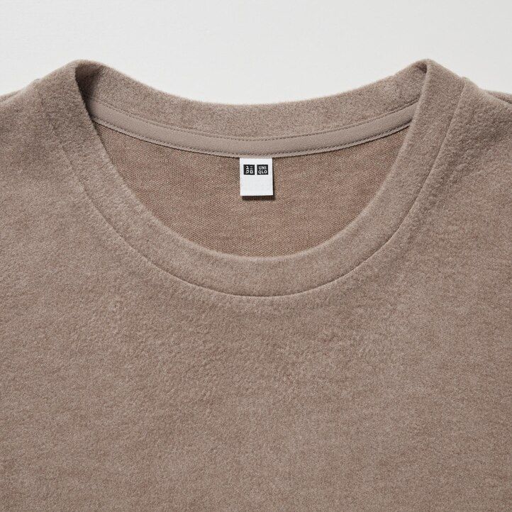 magliette termiche da donna uniqlo heattech fleece con scollo rotondo e maniche lunghe