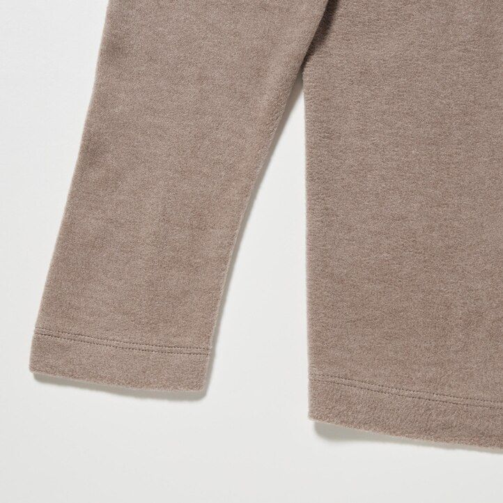 magliette termiche da donna uniqlo heattech fleece con scollo rotondo e maniche lunghe