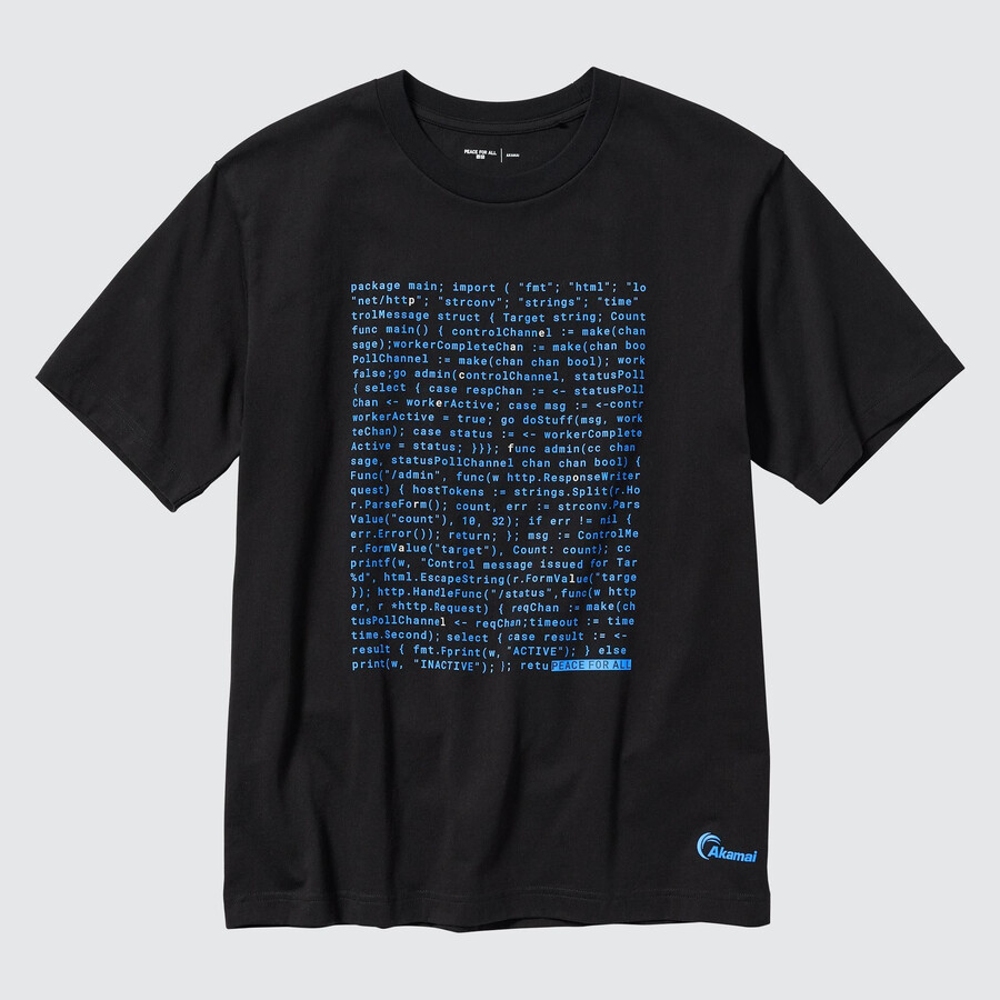 t-shirt nere da donna uniqlo peace for all graphic akamai technologies