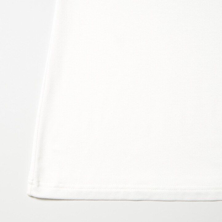 magliette termiche da donna uniqlo heattech con scollo rotondo e maniche corte bianche