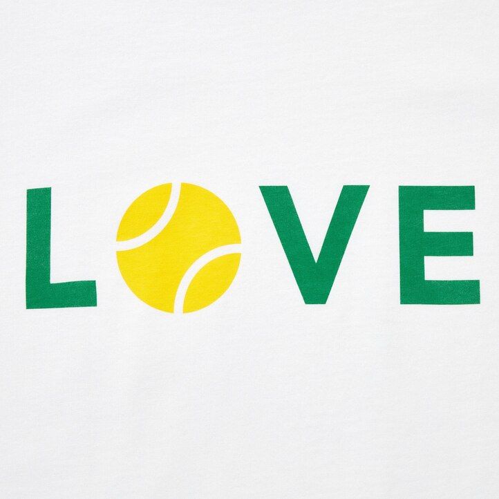 t-shirt bianca da donna uniqlo peace for all graphic roger federer