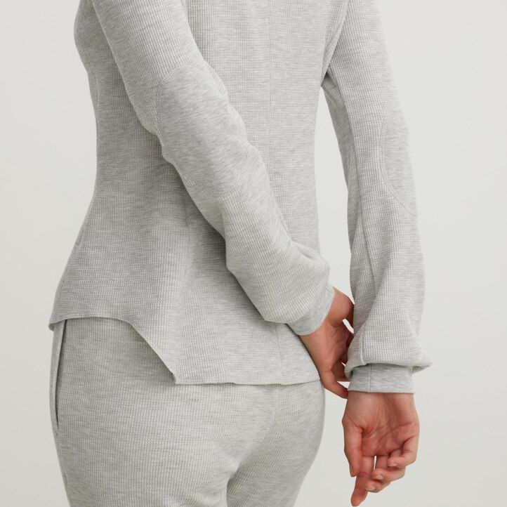 magliette termiche da donna uniqlo heattech extra warm waffle con scollo quadrato e maniche corte nere