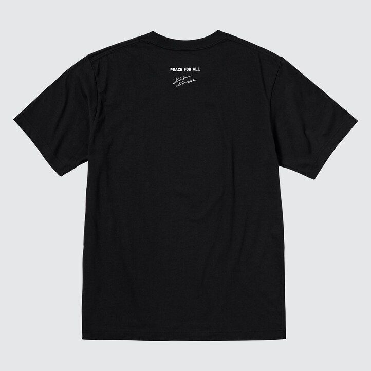 t-shirt da donna nere uniqlo peace for all graphic kosuke kawamura