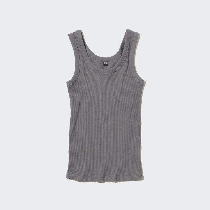 t-shirt da donna uniqlo ribbed tank arancione