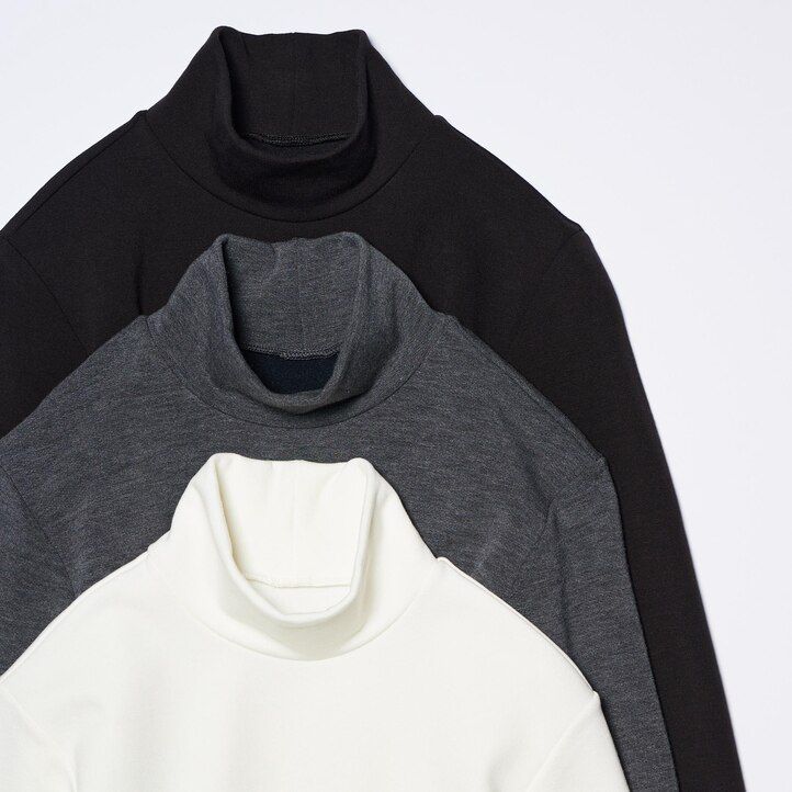 magliette termiche da donna uniqlo heattech ultra warm con collo alto e maniche lunghe bianche