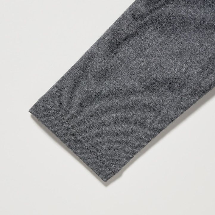 magliette termiche da donna uniqlo heattech extra warm cotton con scollo a barchetta e maniche lunghe colore grigio chiaro