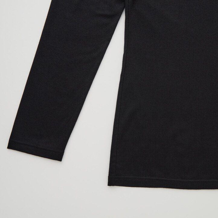 magliette termiche a maniche lunghe con scollo rotondo uniqlo heattech da donna colore grigio scuro