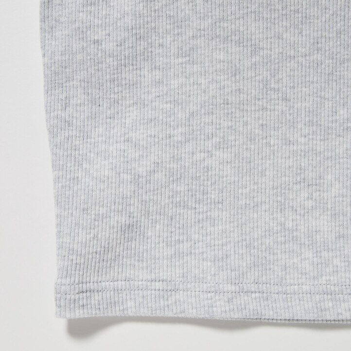 magliette senza maniche corte a coste uniqlo da donna bianche