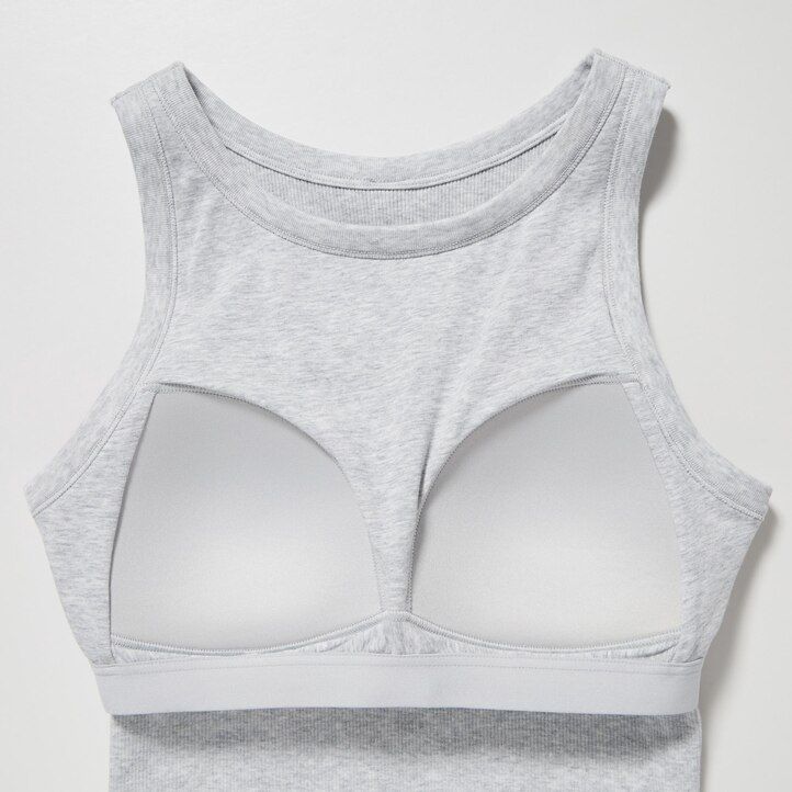 magliette senza maniche corte a coste uniqlo da donna bianche