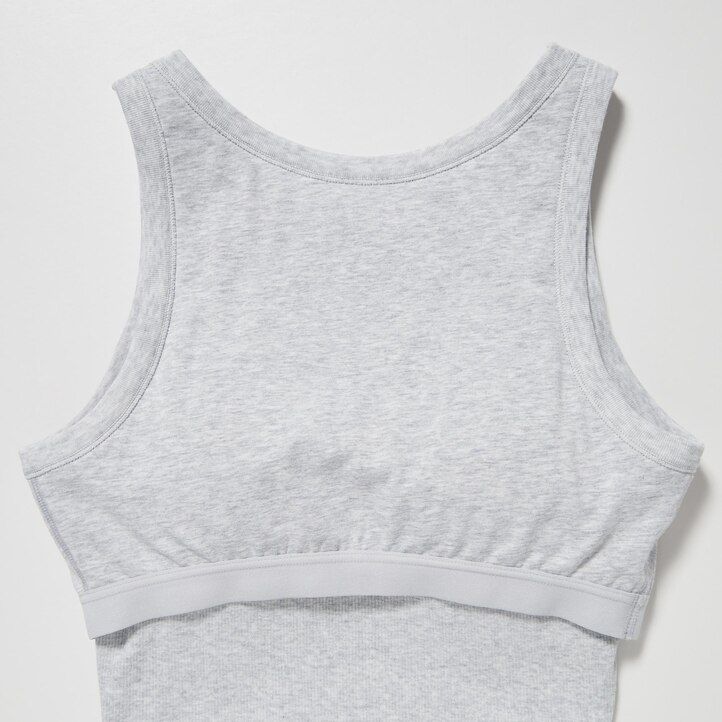magliette senza maniche corte a coste uniqlo da donna bianche
