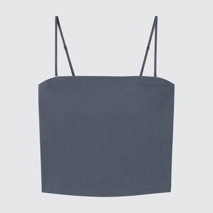 magliette corte in cotone uniqlo airism da donna colore grigio