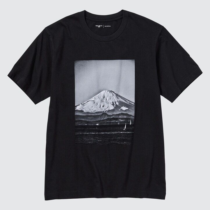 t-shirt da donna uniqlo peace for all graphic daido moriyama nere