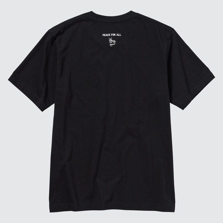 t-shirt da donna uniqlo peace for all graphic daido moriyama nere
