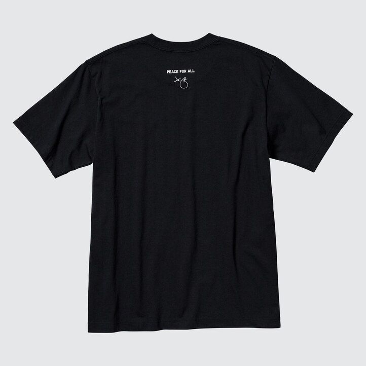 t-shirt da donna nere uniqlo peace for all graphic adam scott