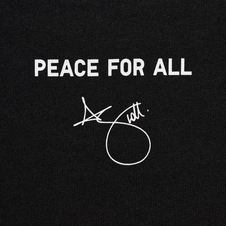 t-shirt da donna nere uniqlo peace for all graphic adam scott