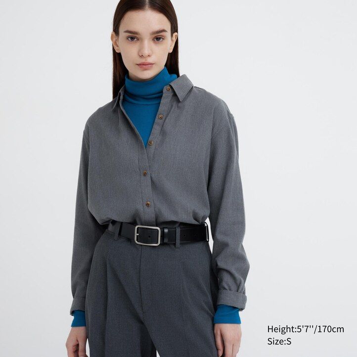 magliette termiche da donna uniqlo heattech extra warm seamless a coste e maniche lunghe grigie