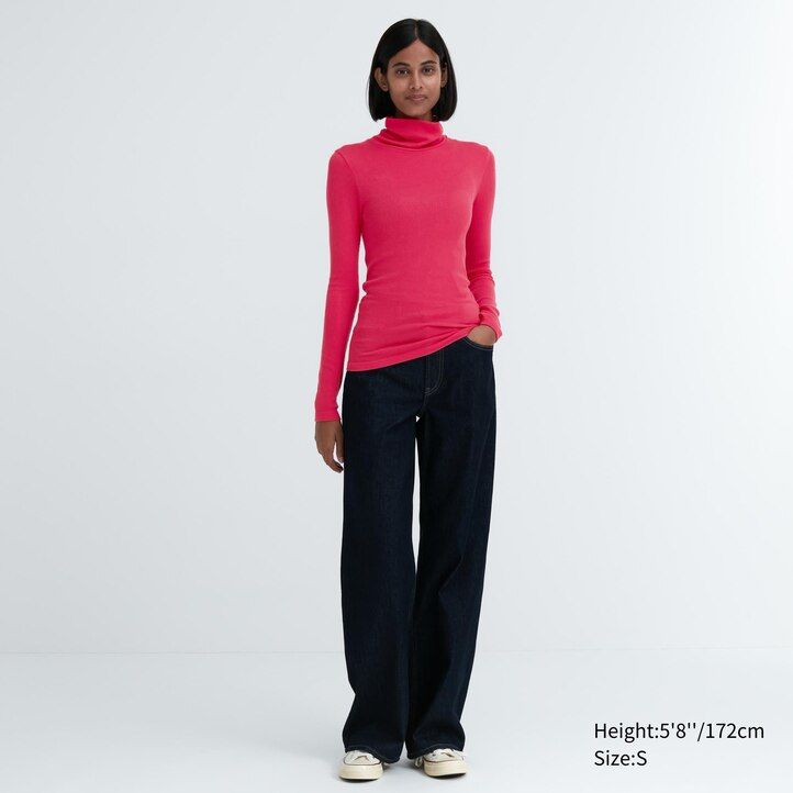 magliette termiche da donna uniqlo heattech extra warm seamless a coste e maniche lunghe grigie