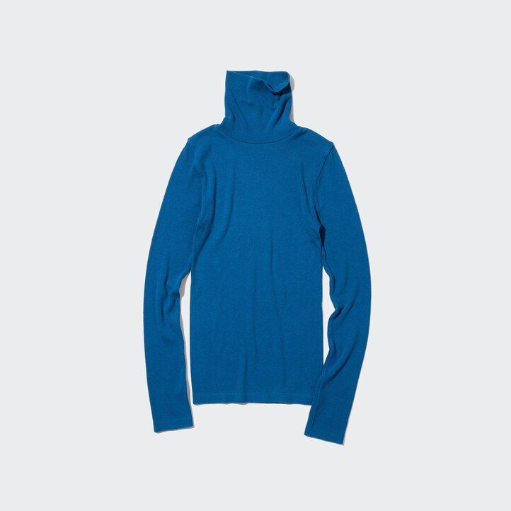 magliette termiche da donna uniqlo heattech extra warm seamless a coste e maniche lunghe grigie