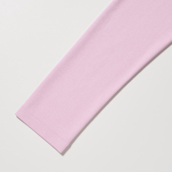 magliette a maniche lunghe elasticizzate in cotone liscio uniqlo da donna nere