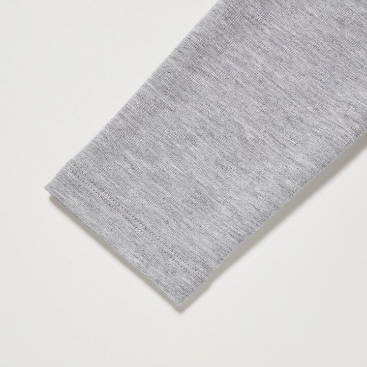 magliette termiche da donna uniqlo heattech extra warm cotton con scollo rotondo e maniche lunghe colore verde scuro