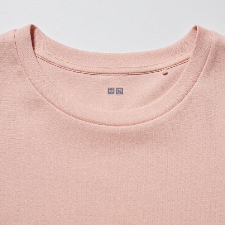 t-shirt da donna uniqlo smooth stretch cotton con scollo rotondo e maniche corte nere
