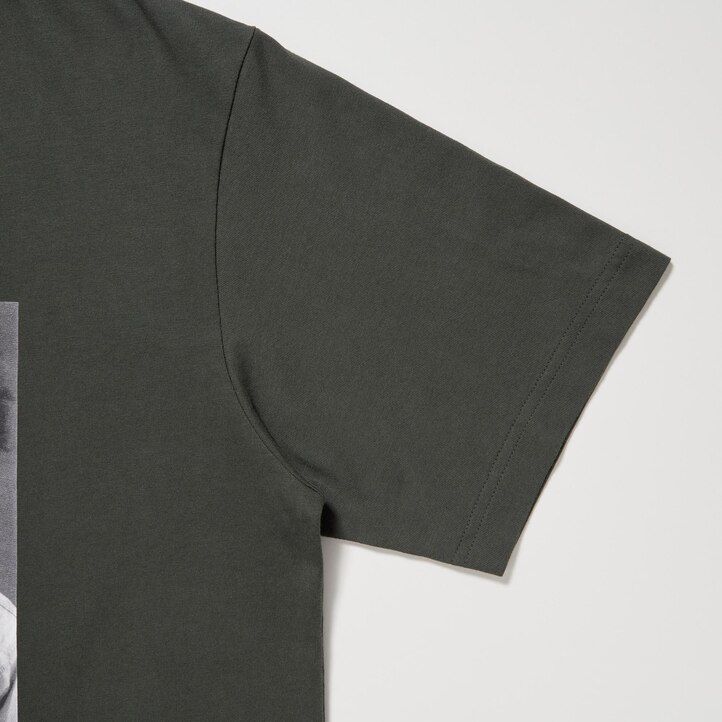 t-shirt da donna uniqlo peace for all graphic jean michel basquiat e christopher makos grigio scuro
