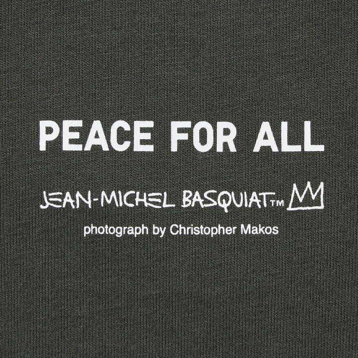 t-shirt da donna uniqlo peace for all graphic jean michel basquiat e christopher makos grigio scuro