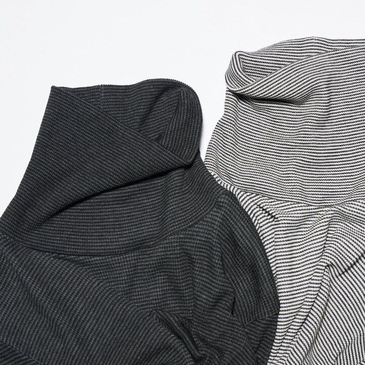 magliette termiche da donna uniqlo heattech extra warm senza cuciture a righe e a coste con maniche lunghe bianche