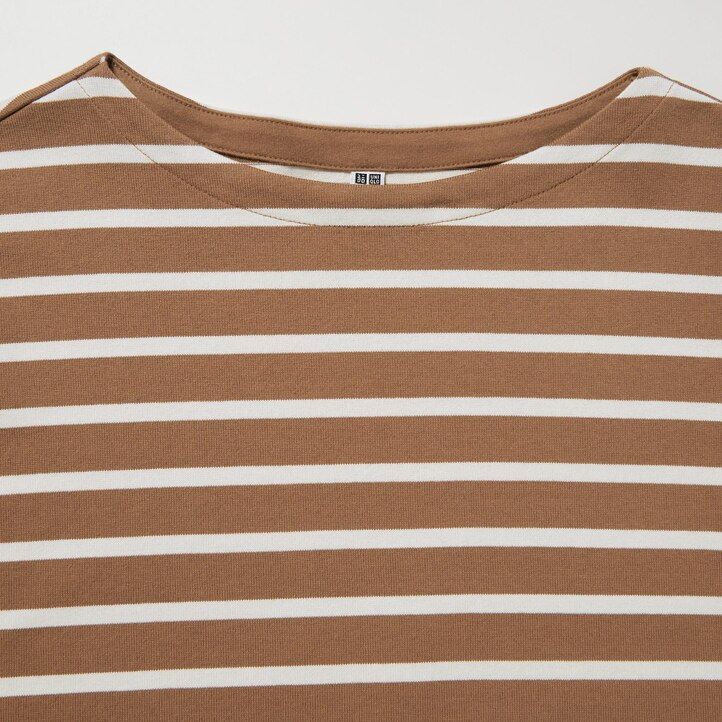magliette a maniche lunghe a righe uniqlo da donna bianche