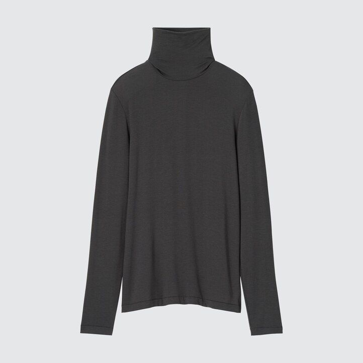 magliette termiche a maniche lunghe ultra leggere uniqlo heattech da donna arancioni