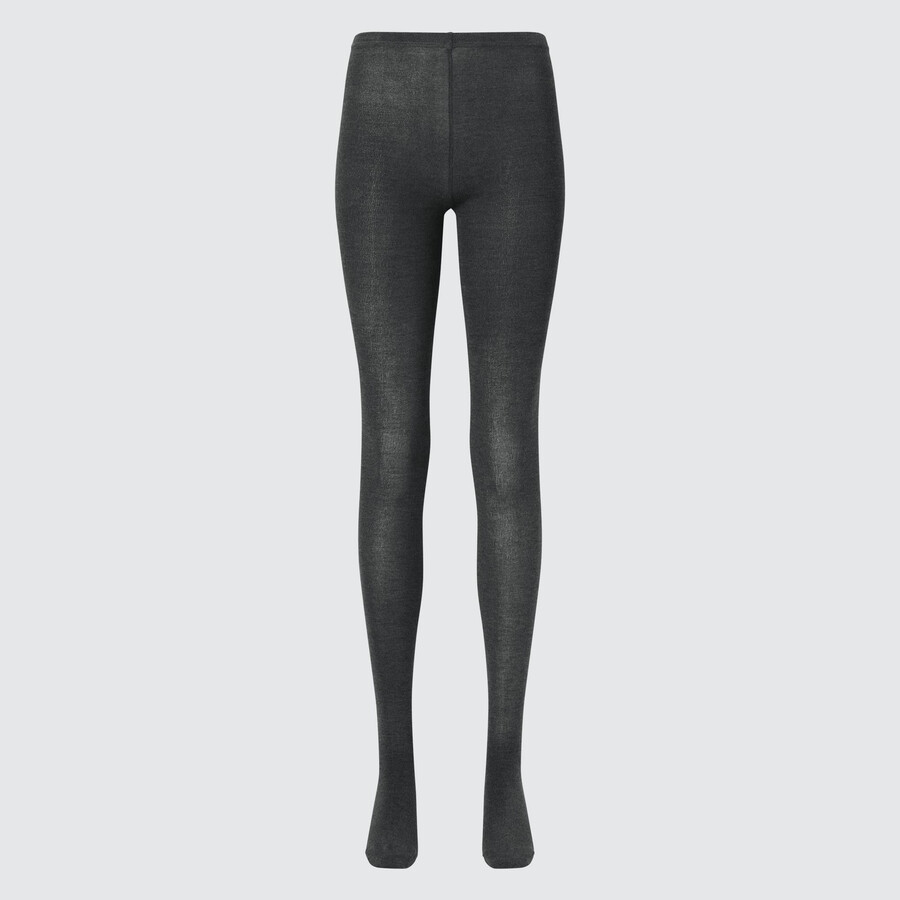 calzamaglia termica in maglia heattech uniqlo da donna grigio scuro