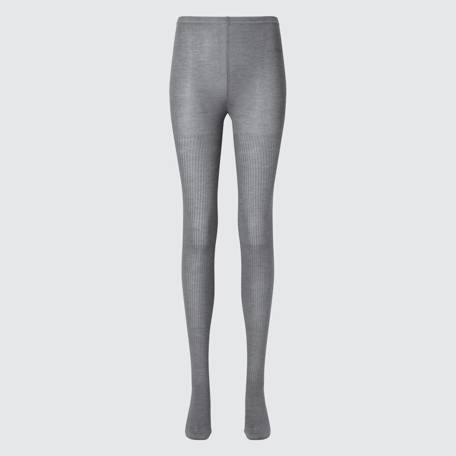 calzamaglia termica da donna uniqlo heattech a coste grigia