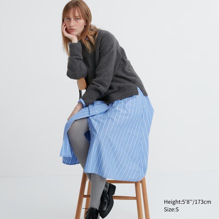 calzamaglia termica da donna uniqlo heattech a coste grigia